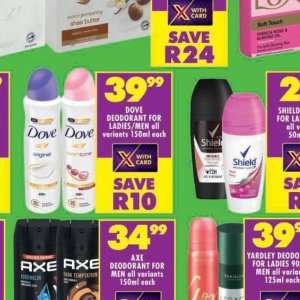 Deodorant dove  at Shoprite