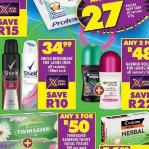Deodorant at Shoprite