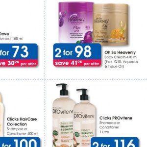 Body cream at Clicks