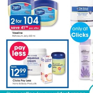 Petroleum jelly at Clicks