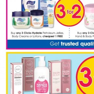 Body cream at Clicks