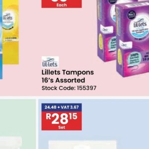 Tampons at Africa Cash and Carry