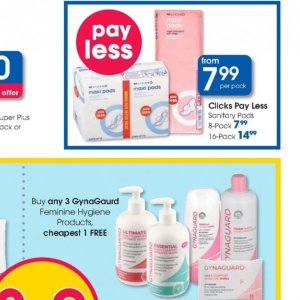 Sanitary pads at Clicks