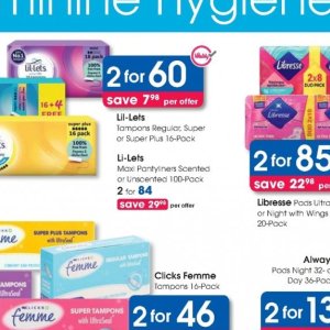 Tampons at Clicks