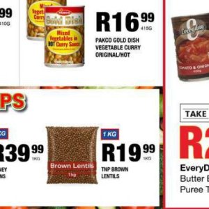 Lentils at Take n Pay