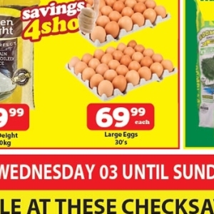 Eggs at Check Save