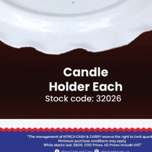 Candle holders at Africa Cash and Carry
