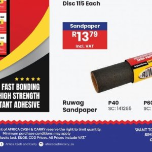 Sandpaper at Africa Cash and Carry