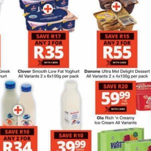 Yoghurt danone  at Checkers
