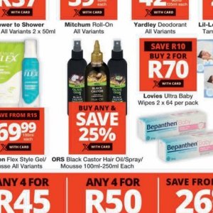 Hair oil at Checkers