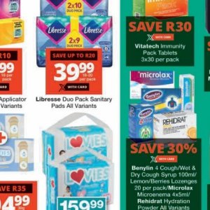 Sanitary pads libresse  at Checkers