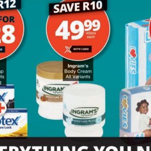 Body cream at Checkers