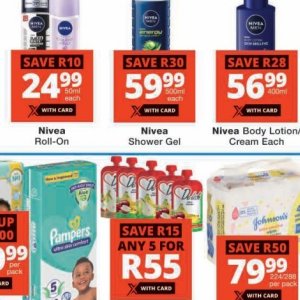 Shower gel nivea  at Checkers