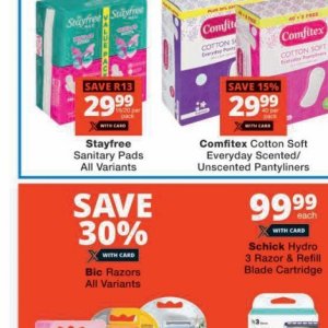 Sanitary pads at Checkers