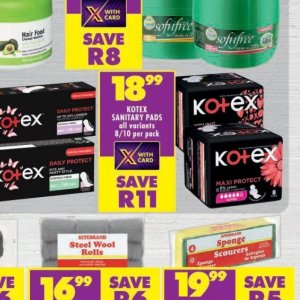 Sanitary pads at Shoprite