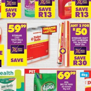 Toilet rolls at Shoprite