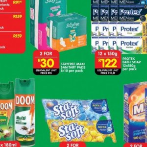 Sanitary pads at Shoprite