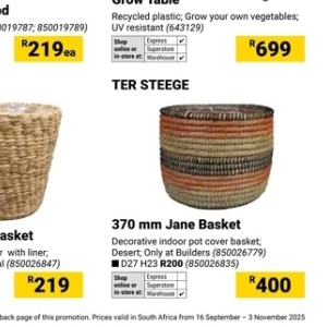 Cover at Builders Warehouse