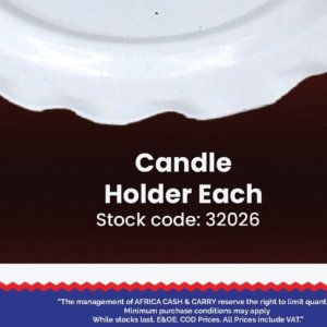 Candle holders at Africa Cash and Carry