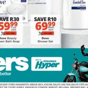 Shower gel dove  at Checkers