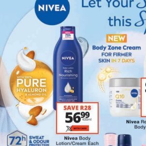 Body lotion nivea  at Checkers