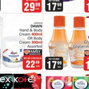 Body cream at Kit Kat Cash&Carry