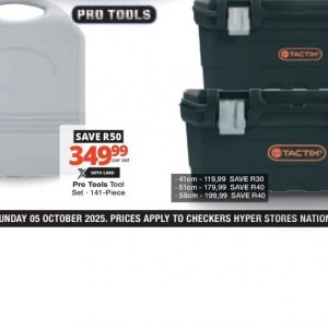 Tool set at Checkers Hyper
