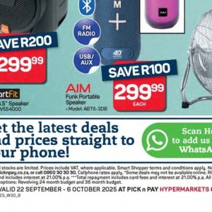 Portable speaker at Pick n Pay Hyper