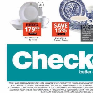Dinner set at Checkers