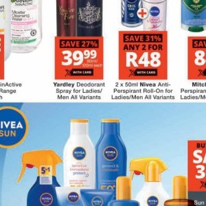 Deodorant nivea  at Checkers
