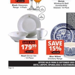 Dinner set at Checkers
