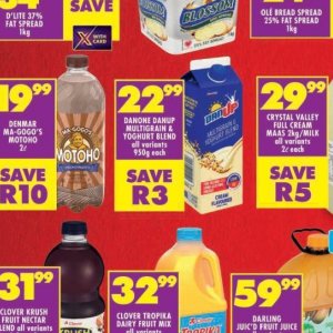 Yoghurt danone  at Shoprite