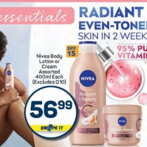 Body lotion nivea  at Pick n Pay Hyper