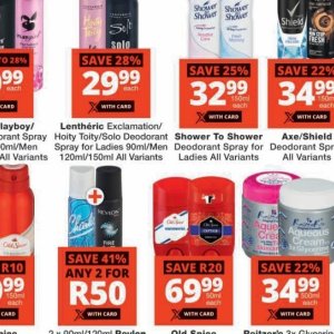 Deodorant at Checkers