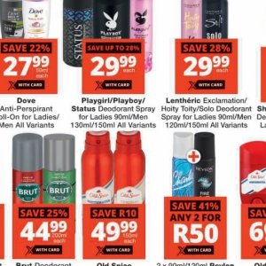 Deodorant at Checkers