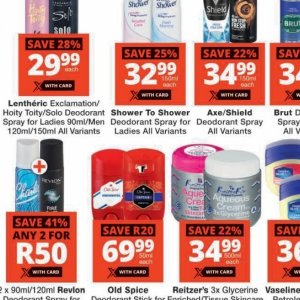 Deodorant at Checkers