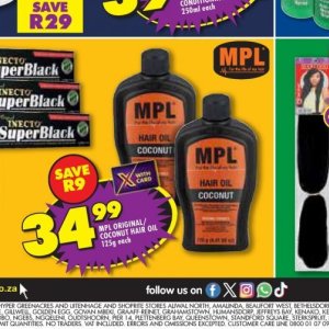 Hair oil at Shoprite