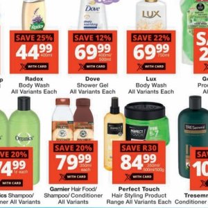 Shower gel at Checkers