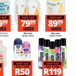 Body cream at Checkers