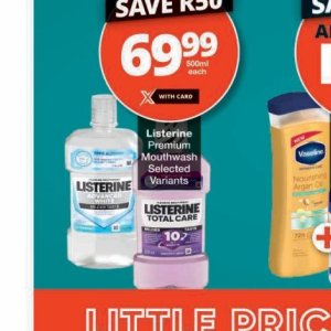 Mouthwash listerine  at Checkers