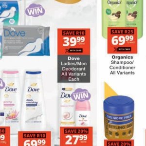Deodorant dove  at Checkers