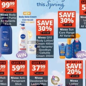 Body lotion nivea  at Checkers