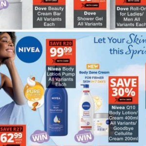 Body lotion nivea  at Checkers