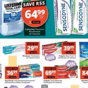 Mouthwash listerine  at Checkers