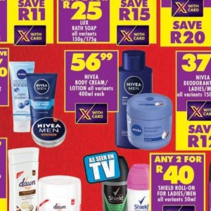 Body cream nivea  at Shoprite