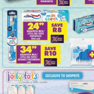 Toothpaste aquafresh  at Shoprite