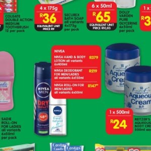 Deodorant nivea  at Shoprite