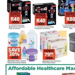 Sanitary pads at Checkers