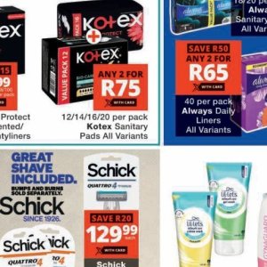 Sanitary pads at Checkers