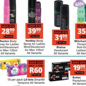 Body spray at Checkers
